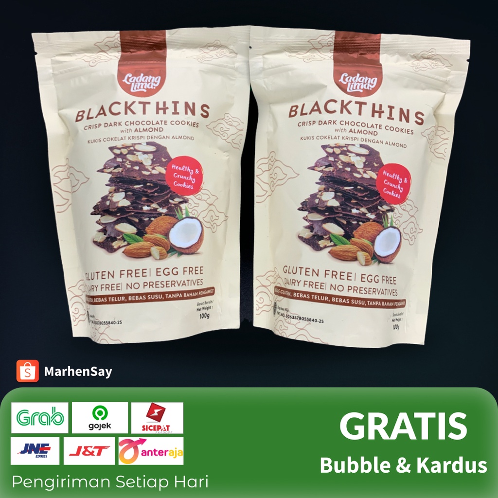 

healthy cookies blackthins ladang lima snack sehat Gluten Free