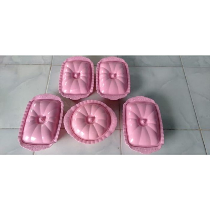Saji Prasmanan - Set Prasmanan Plastik Wadah Tempat Mangkok Saji Sayur Tutup Warna