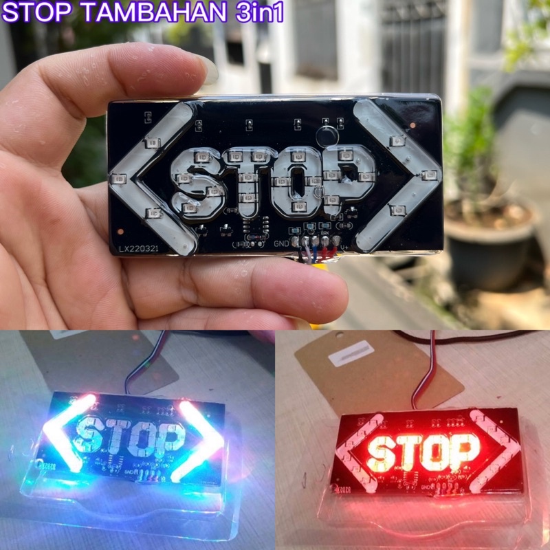 COD LAMPU STOP LED 3in1 VARIASI TAMBAHAN LAMPU STOP BELAKANG VARIASI LED WARNA WARNI UNIVERSAL