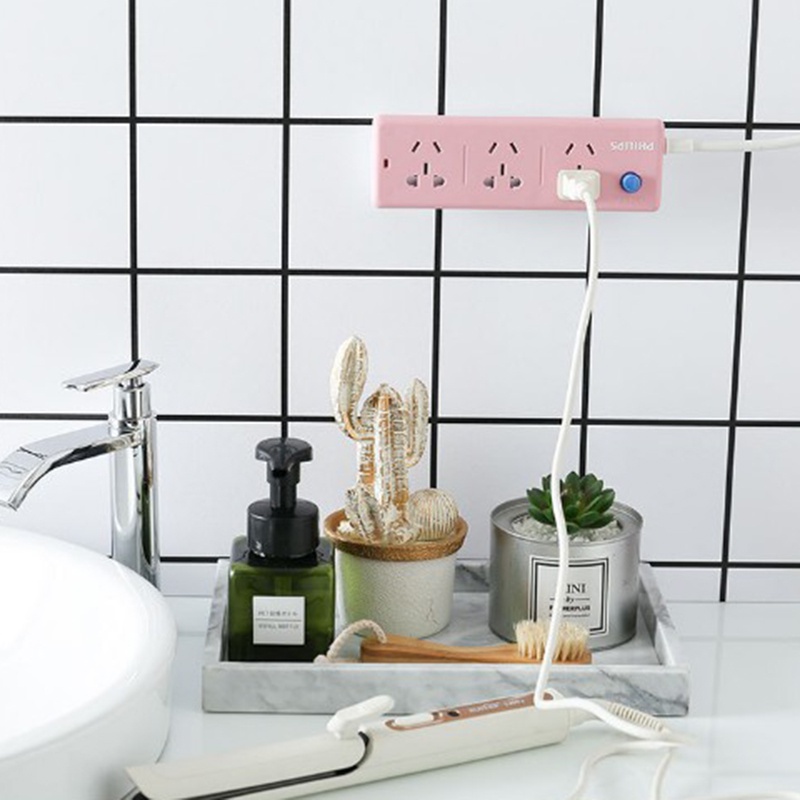 【Theredsunrisesiwy.id】Cable Organizer Seamless Punch Plug Sticker Holder Wall Fixer Power Strip Holder