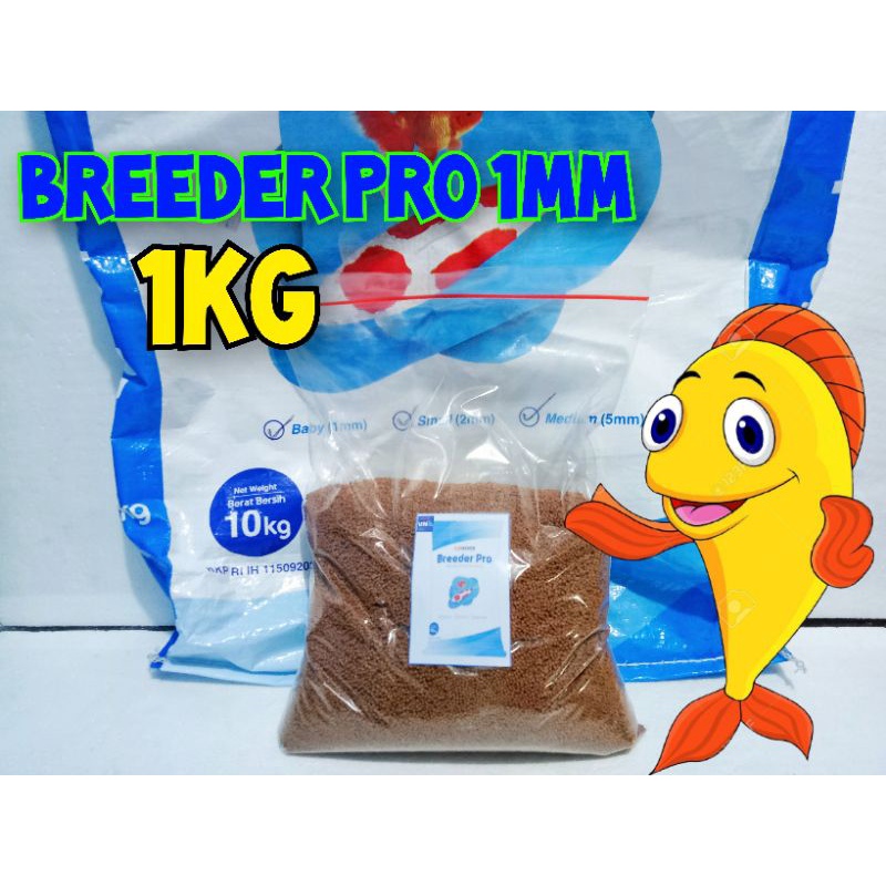 PELET IKAN / PELLET IKAN KOI PREMIUM BREEDER PRO 1mm/2mm dan 5mm REPACK 200/500/1000gr/1kg (Murah)