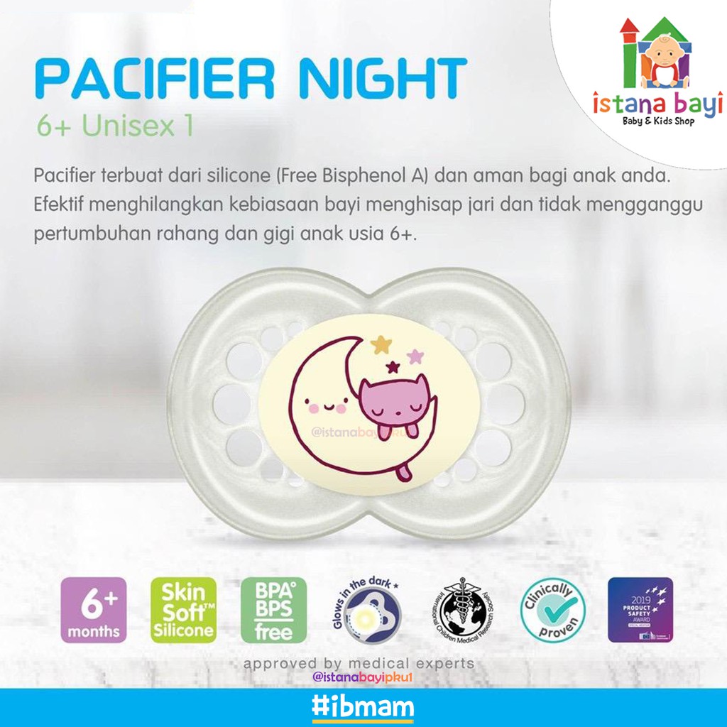 MAM Pacifier Night 6m+ Glow In The Dark - Empeng Bayi