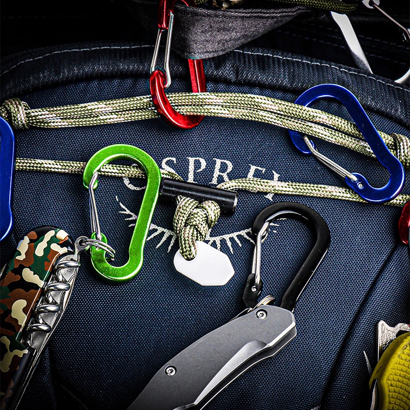 1pc Klip Carabiner Multifungsi Bahan Aluminum Stainless Steel Untuk Camping / Outdoor