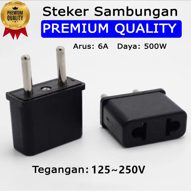 PREMIUM Steker 2 Kaki Sambungan Listrik Gepeng Over Colokan Dari Luar Charger Xiaomi Vivo Oppo Samsung Gepeng Elektronik laptop china