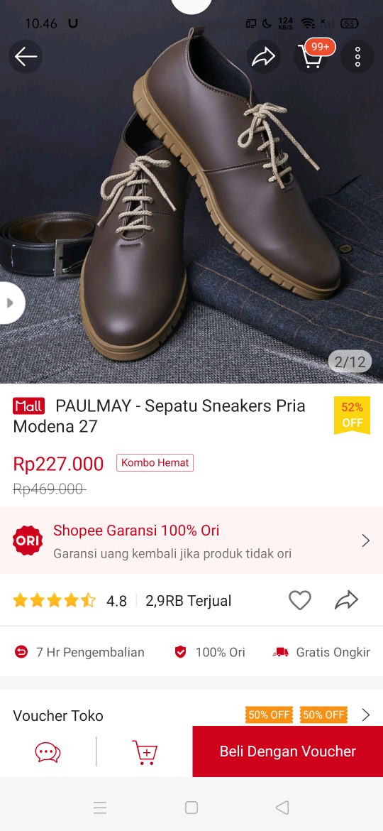 M231 Kemeja Pria Batik Panjang Coklat 1430