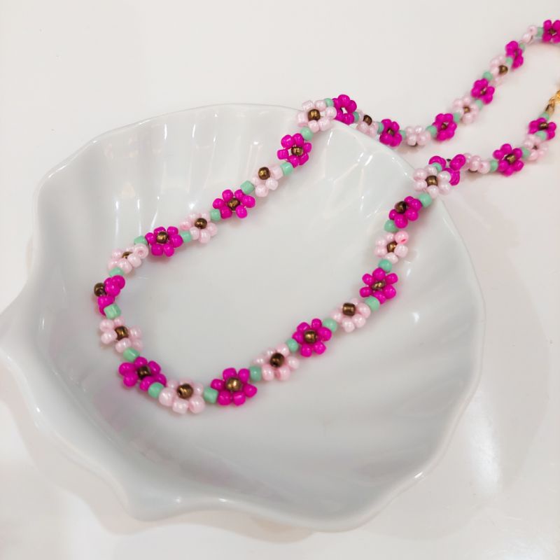 Flower Necklace FLOWER BEADS CHOKER