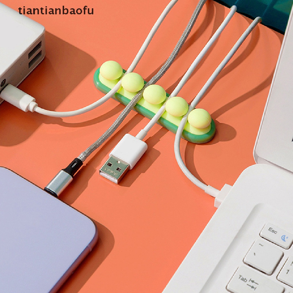 Klip Organizer Kabel USB Bahan Silikon Untuk Meja Kantor