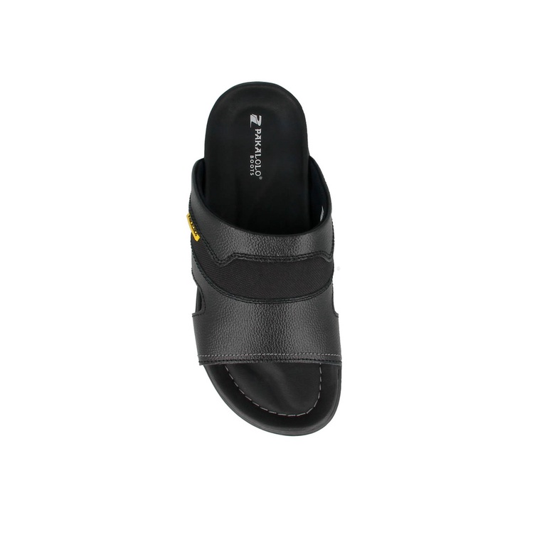 SANDAL SLIDE PAKALOLO PRIA ORIGINAL CASUAL KULIT ASLI BLACK PB62