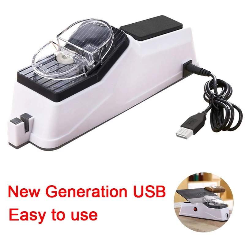 (Kitchen Stones Grinder) Alat Pengasah Pisau Elektrik Adjustable Multifungsi Dengan Port Usb