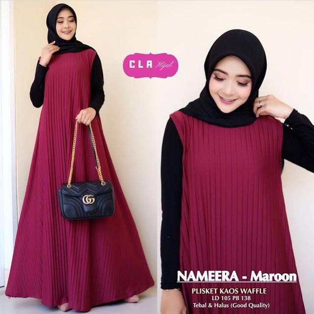 Dress plisket kutung / NAMEERA maxy