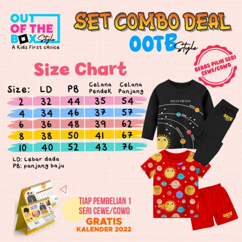 Afsheenastore Setelan Anak Combo Deal By Ootb (Usia 2 Sampai 10 Tahun)