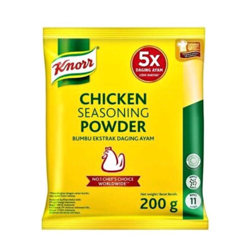 

Knorr Chicken Seasoning Powder Rasa Ayam 200gr/Bumbu Exstrak Daging Ayam