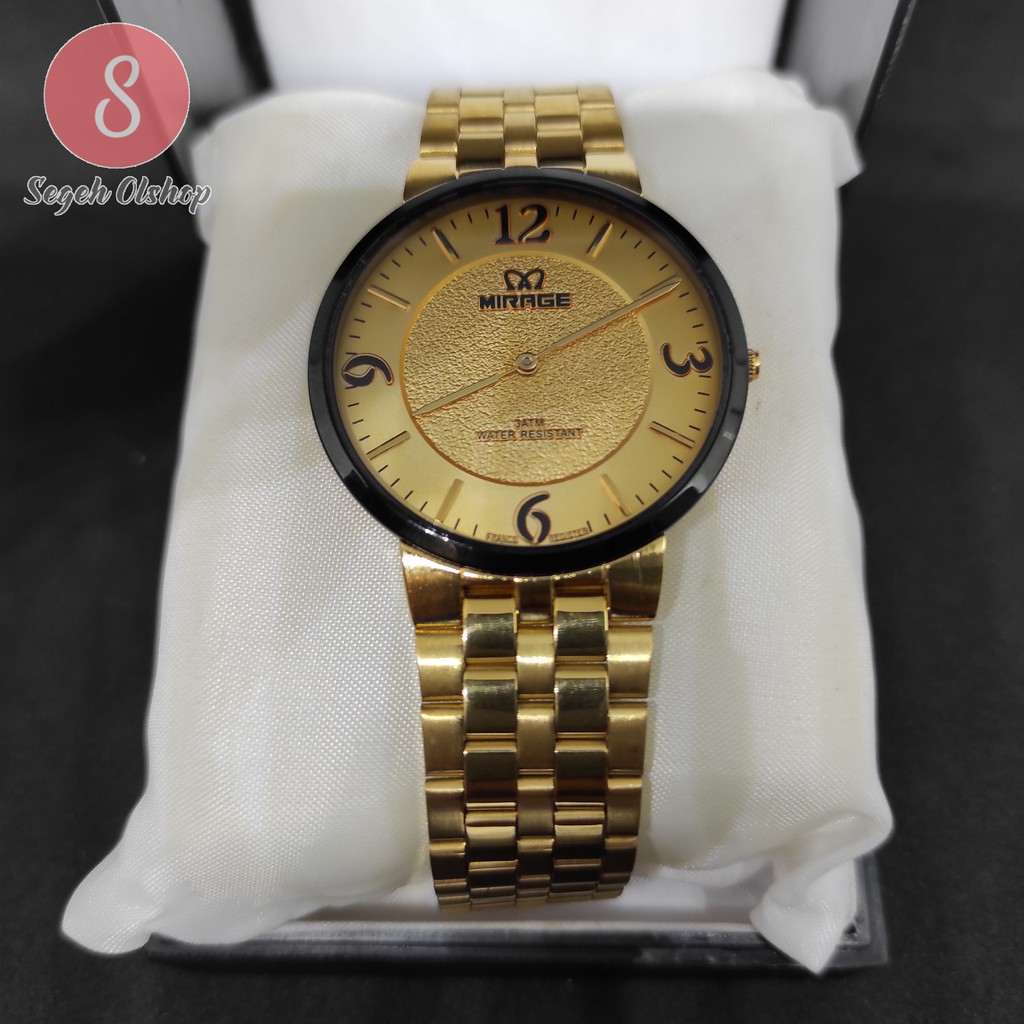 JAM TANGAN PRIA MIRAGE ORIGINAL GOLD