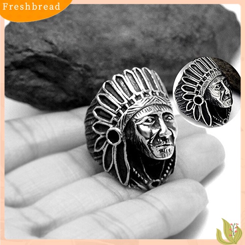 [TERLARIS]Men Women Vintage Alloy Indian Chief Pattern Finger Ring Punk Jewelry Charm