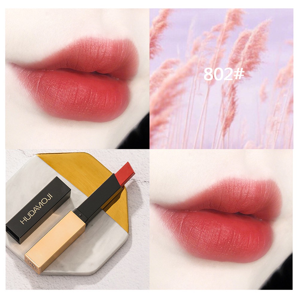 Lipstik Hudamoji 6 color waterproof lasting sexy red lipstick nude matte lipstick makeup matte