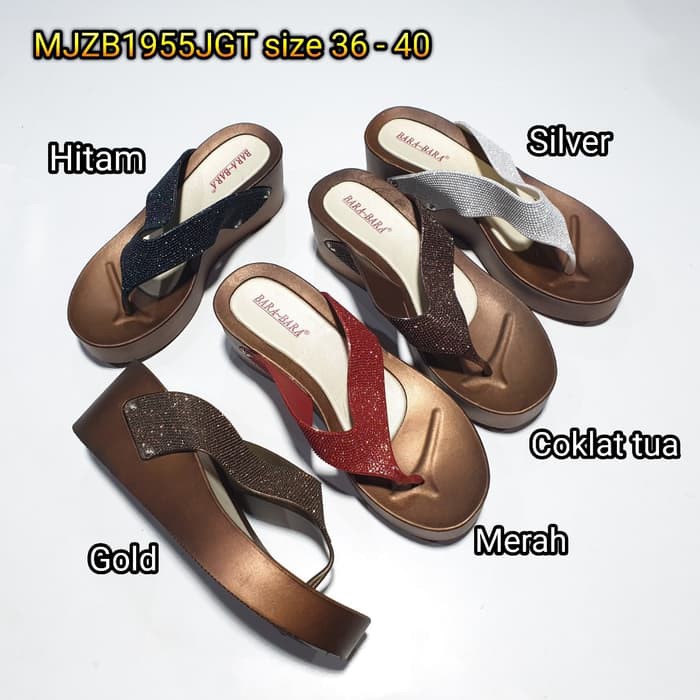 BARA BARA ORIGINAL jelly sandal karet empuk murah wanita jepit wedges import cewek barabara MJZB1955JGT