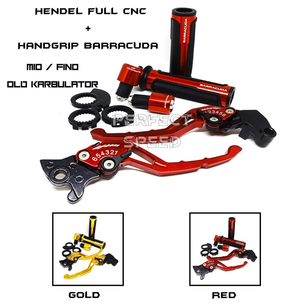 HENDEL REM 1 SET VARIASI FULL CNC+GRIP BARRACUDA UNTUK MIO BEAT VARIO NMAX