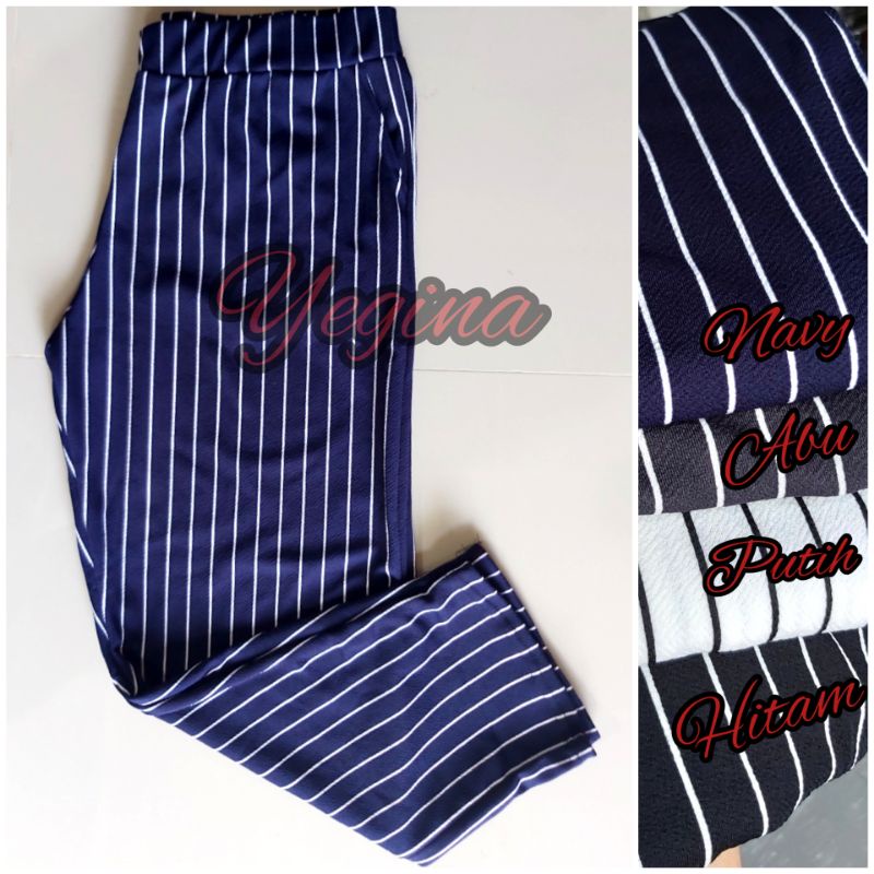 (TERBARU EXTRA JUMBO)LUNA BAGGY STRET SALUR GARIS JUMBO YEGINA TERMURAH/CELANA PANJANG JUMBO WANITA