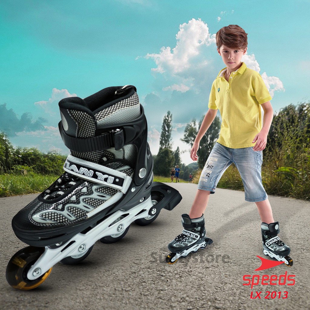 Sepatu  Roda  Anak Dewasa Inline Skate Roda  PU Karet Nyala  1 