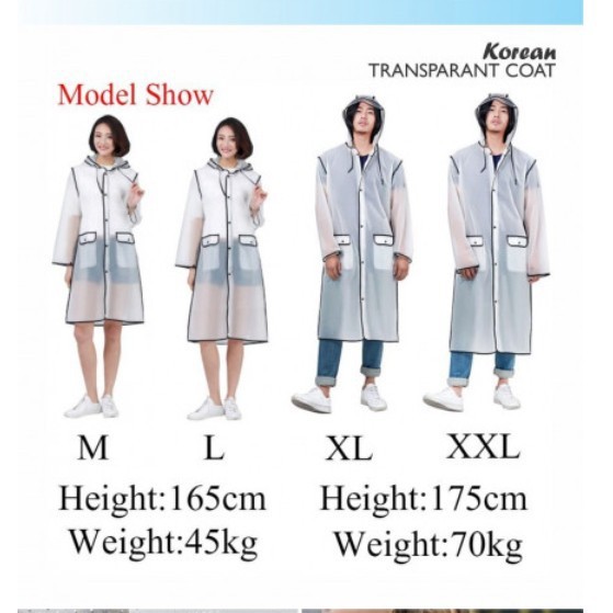 Korean Transparant Coat keren rainy coat fashion