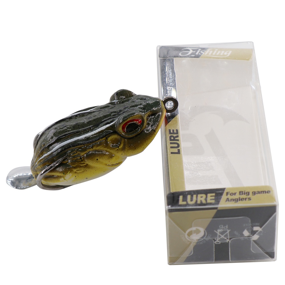 Umpan Pancing Soft Frog 5cm/13g Katak Casting Soft Frog Lure Floating Bait 3D Eyes soft frog killer Top Water Fishing Lure With Sequins Umpan Ikan