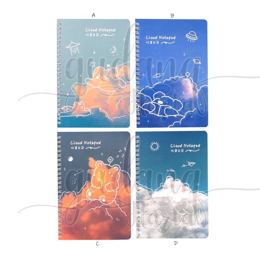 

GCC Notebook A5 Spiral Bear Cloud Buku Motif Beruang Awan Notepad GCC 308844