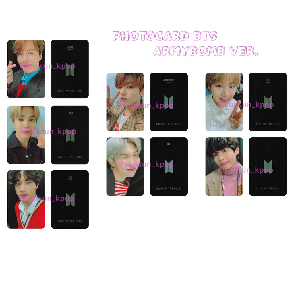 Photocard bts Bangtan Army Bomb unofficial