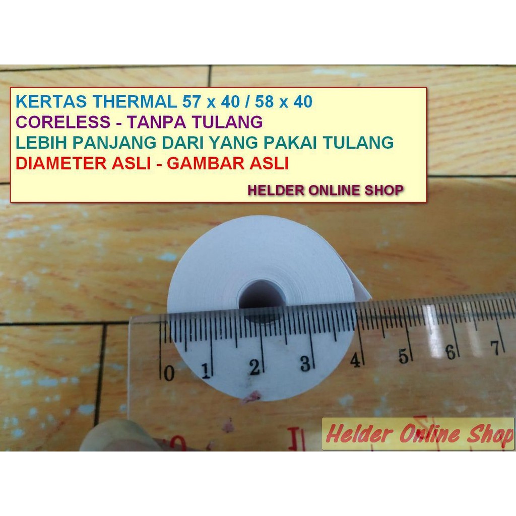 kertas thermal paper roll / Kertas Termal 57 x 40 Coreless PANJANG