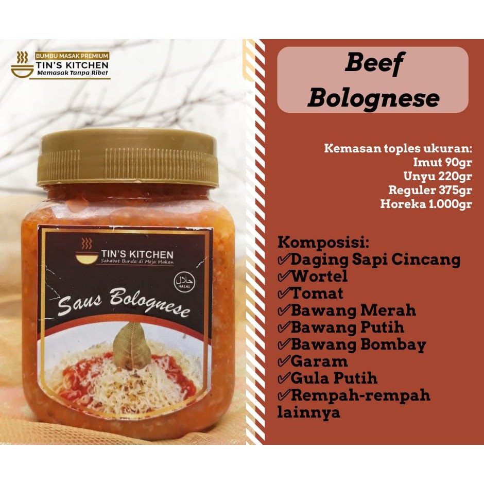 

Beef Bolognese Sauce Premium Tins Kitchen