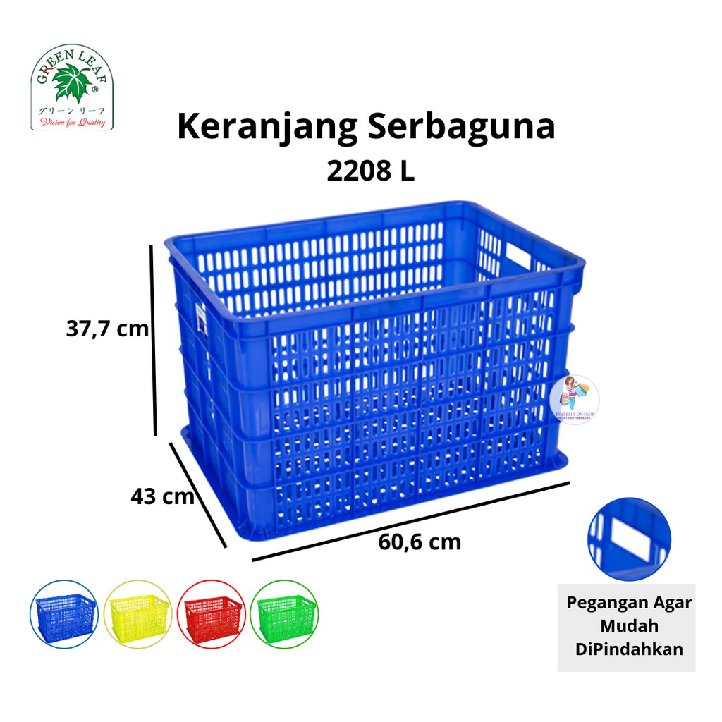 Container Keranjang Industri Serbaguna 2208 L Green Leaf GOJEK/GRAB