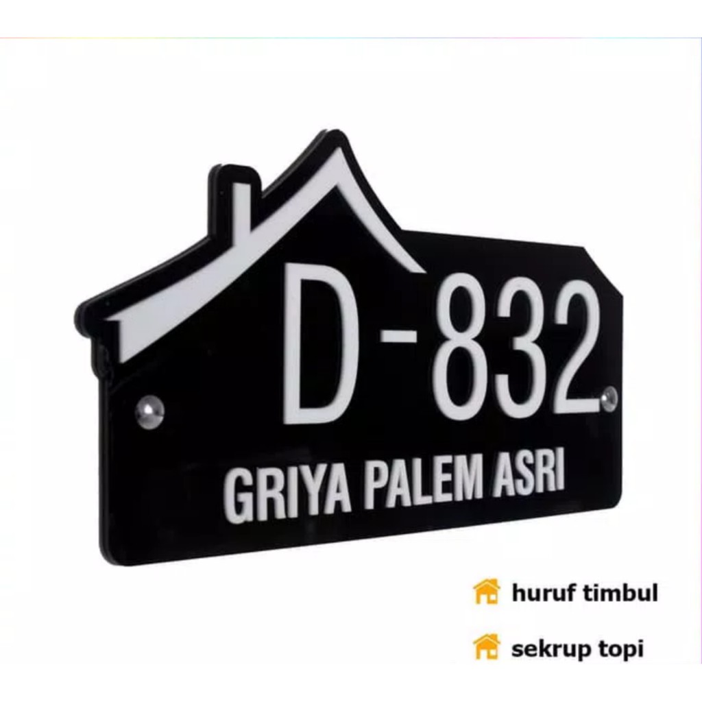 Papan Nomor Rumah Minimalis Hiasan Dinding Akrilik Home Series