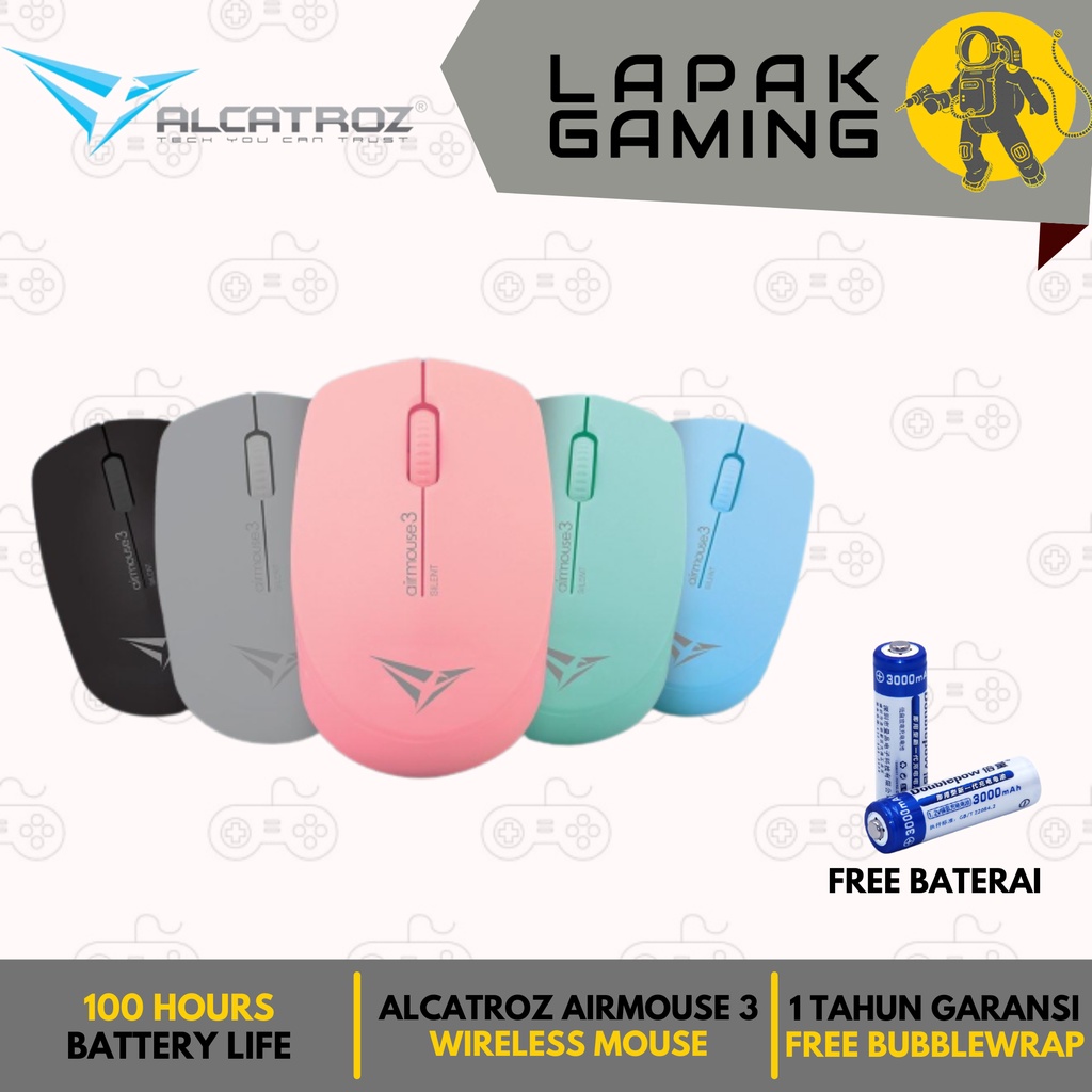 Alcatroz Airmouse 3 Wireless Silent Click Mouse Office Kantor