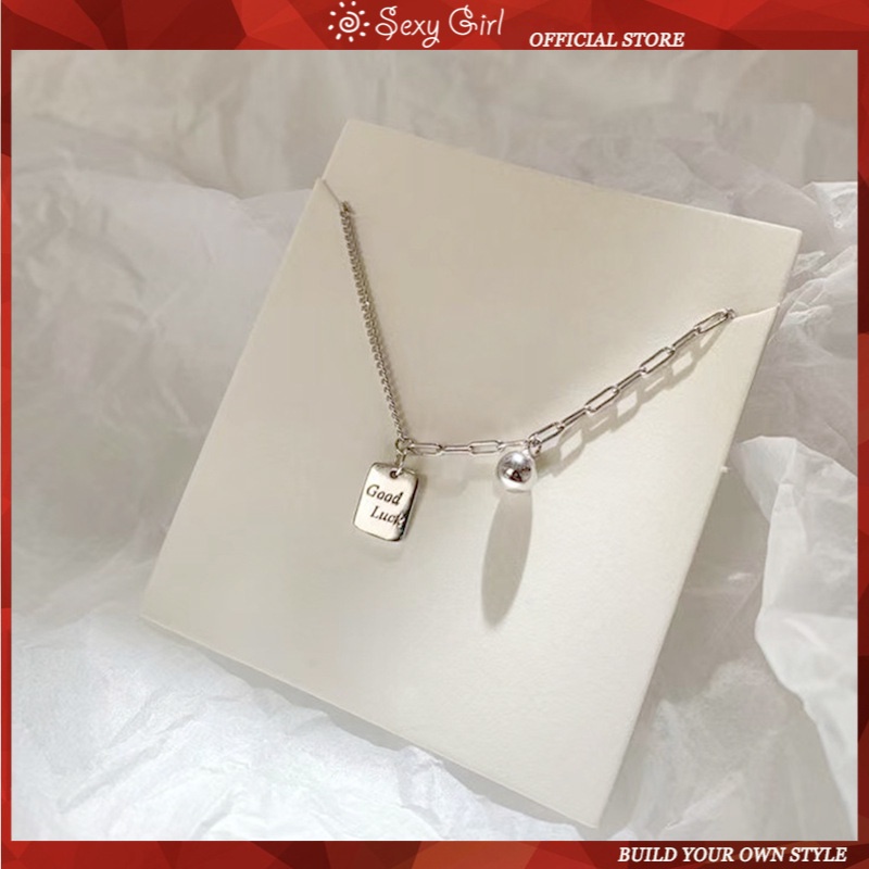 Kalung Sterling Silver 925 Bentuk Persegi Untuk Wanita