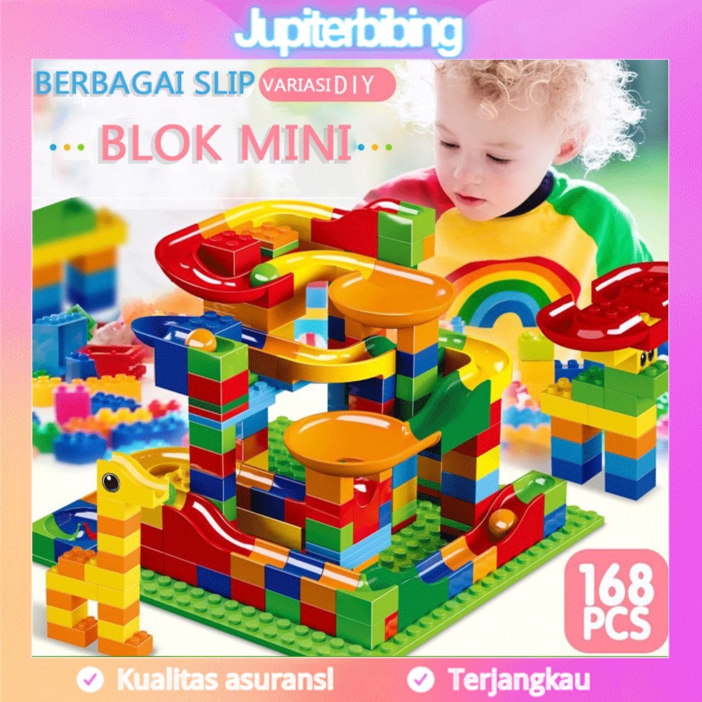 CleAir O2 168pcs Mainan Building Brick Marble Race Run Maze Block Balok Susun Track Slide Bal