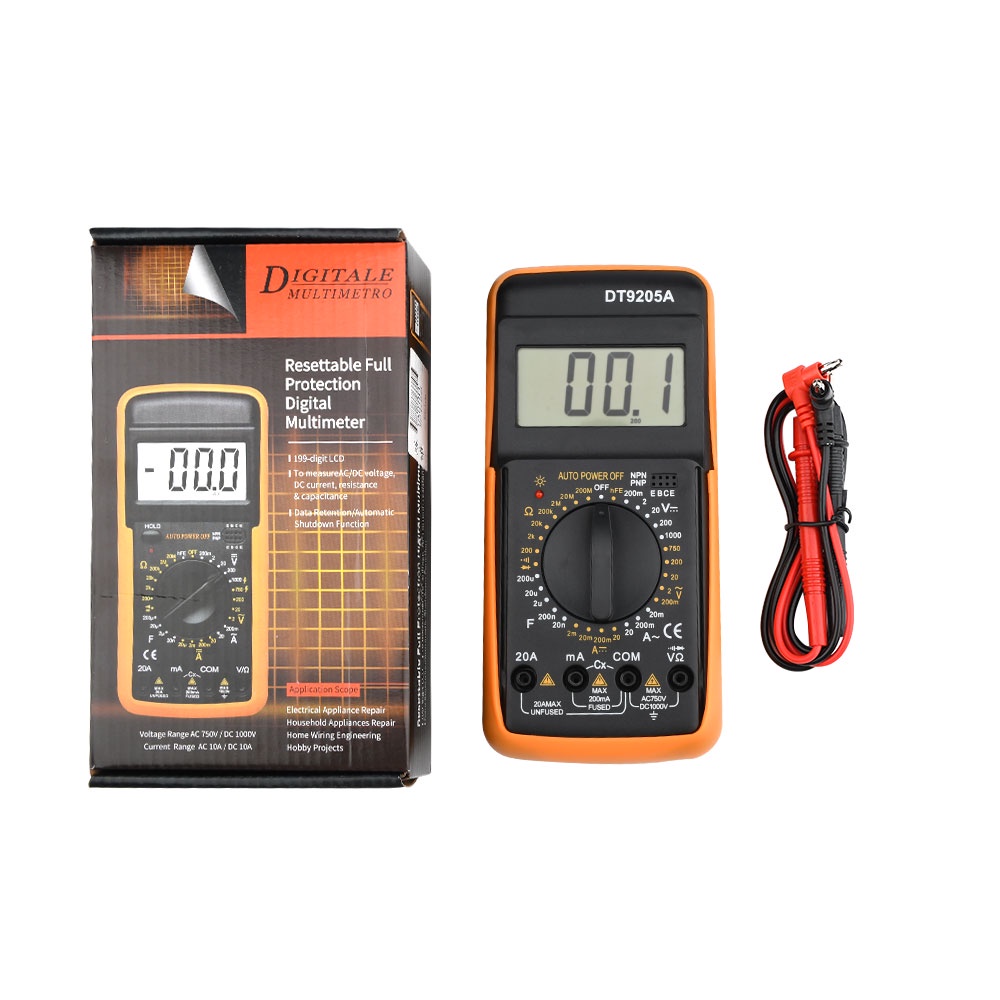 ღ[IN STOCK/COD]ღ AC/DC DT-9205A Digital LCD Multimeter Ammeter Resistance Capacitance Tester Pen