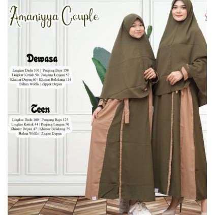 FLASH SALE Gamis Syar'i Ibu Dan Anak Wolfis Polos Amaniyya Couple Original Aiisha terbaru
