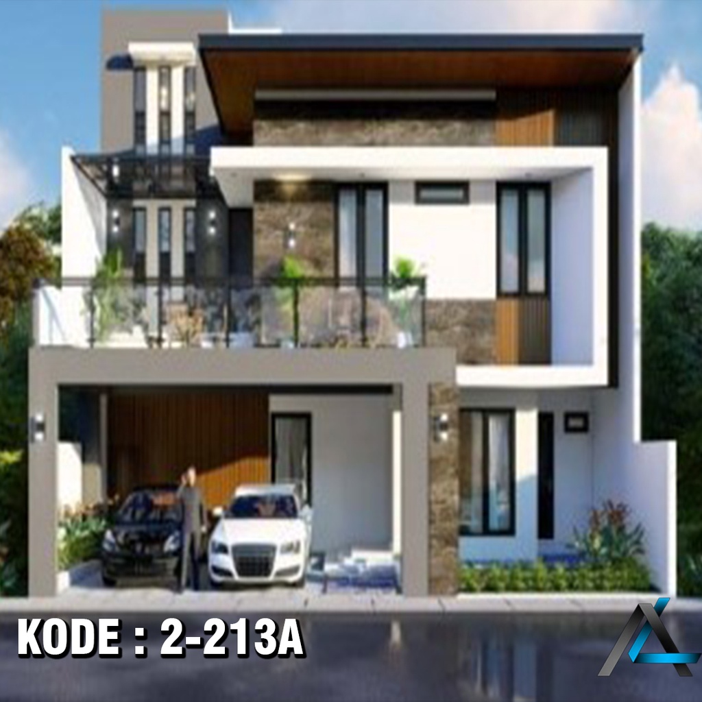 DESAIN RUMAH UK. 12 X 12 m KODE 2-213A (2 LANTAI) - ARSIKA DESAIN