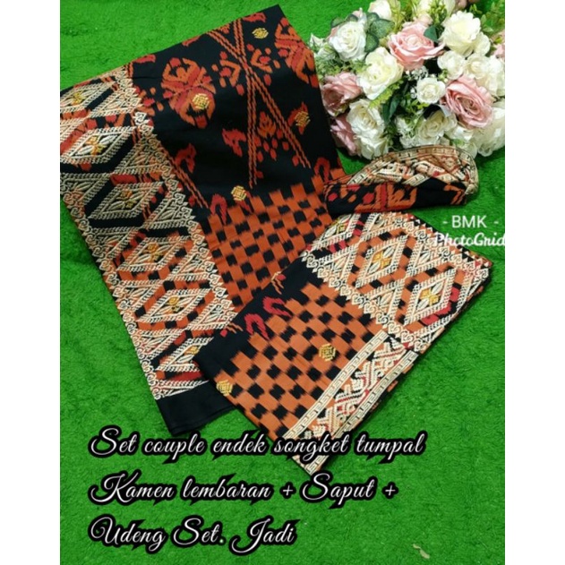 Set couple endek bordir tumpal