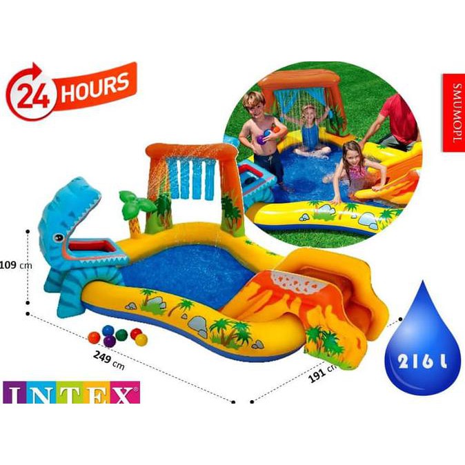 Kolam Renang Anak Dinosaur Kids Play Center Swimming Pool Intex 57444