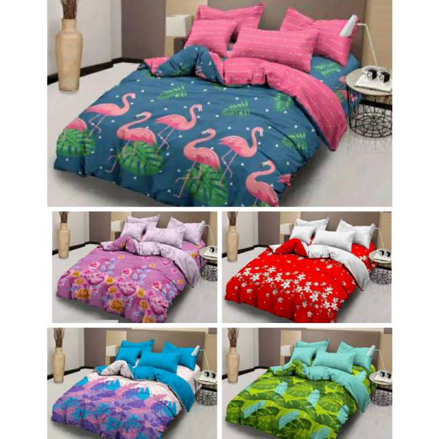 BEDCOVER LADY ROSE RUMBAI 180X200X20CM FLAMINGGO SALLY SCARLET SASHA TROPICAL