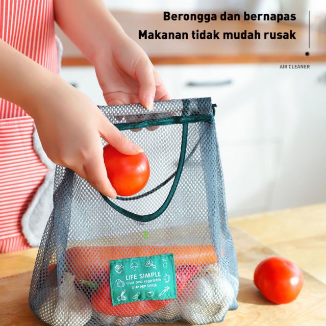 Tas Jaring Gantung Penyimpanan Sayuran dan Buah Tahan Lama Ready Stok Simple Style