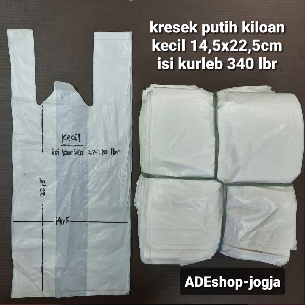 kresek putih kiloan kecil 14,5 cm plastik kantong 14 5