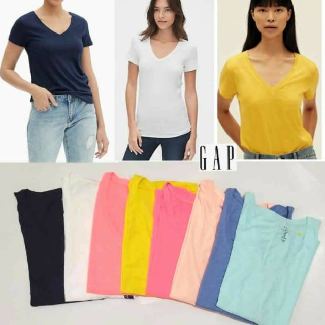 GAP Vneck kaos polos wanita