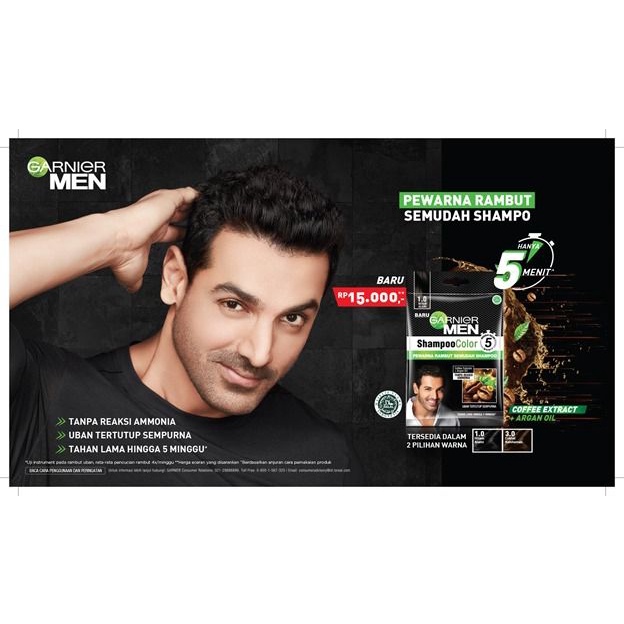 garnier men shampoo color semir shampoo