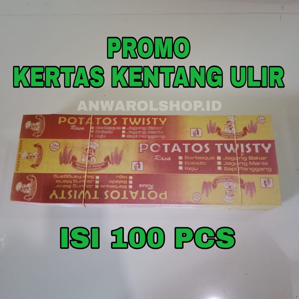 (COD) Promo Kertas Kentang Ulir Isi 100 Pcs / Kemasan Kentang Ulir Potato Paket Hemat// Kertas Kemas
