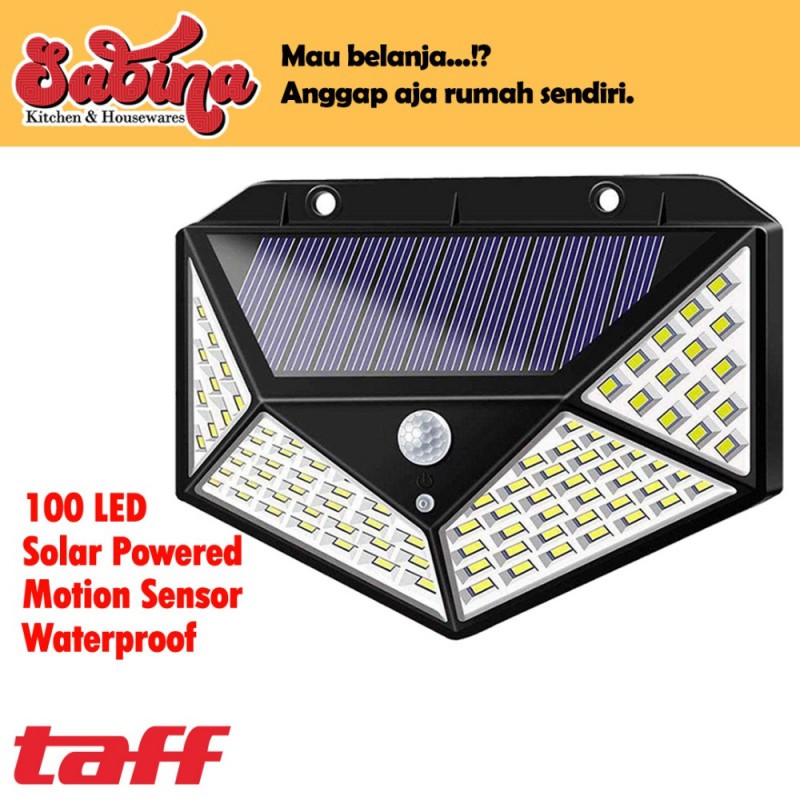 Lampu Taman Dinding Jalan Outdoor  Solar Panel Sensor Gerak PIR 100LED