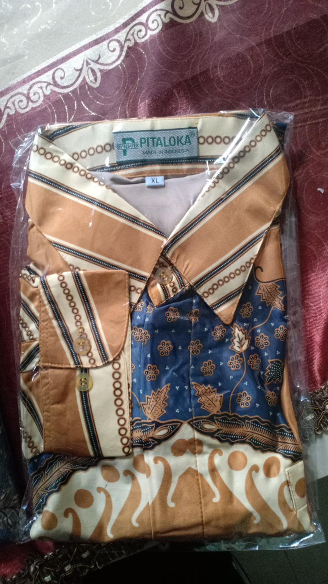 Kemeja Batik Prabu Bahan Semi Sutra Super Reguler Fit A527.