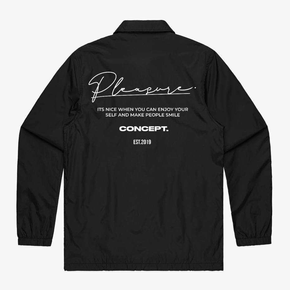 People Black Coach Jacket - Jaket Parasut Pria dan Wanita