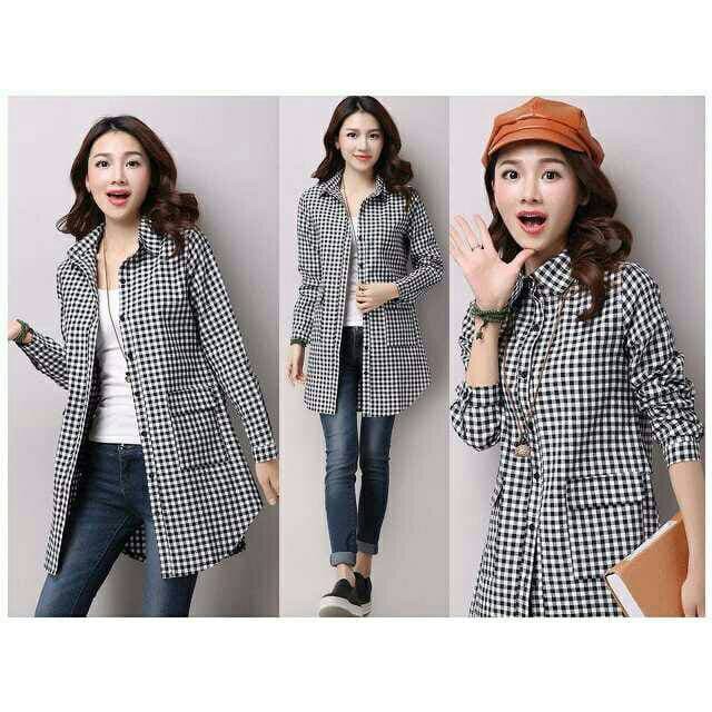 KEMEJA WANITA HEM KOTAK