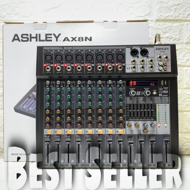 ASHLEY Mixer AX8N Original 8 Channel Bluetooth